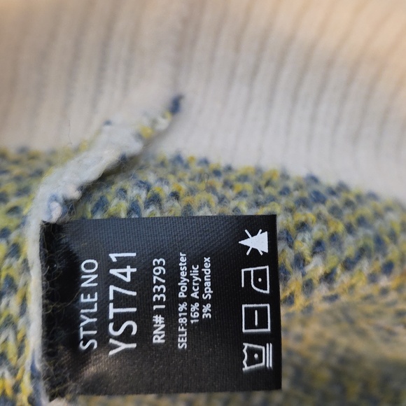 POL V-Neck Oversized Sweater Large Abstract Floral Cream Jacquard NEW - Picture 9 of 14